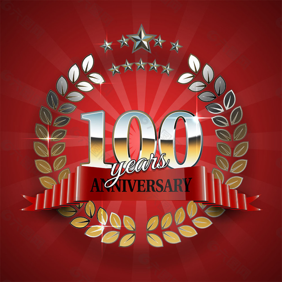 100周年logo矢量图图片