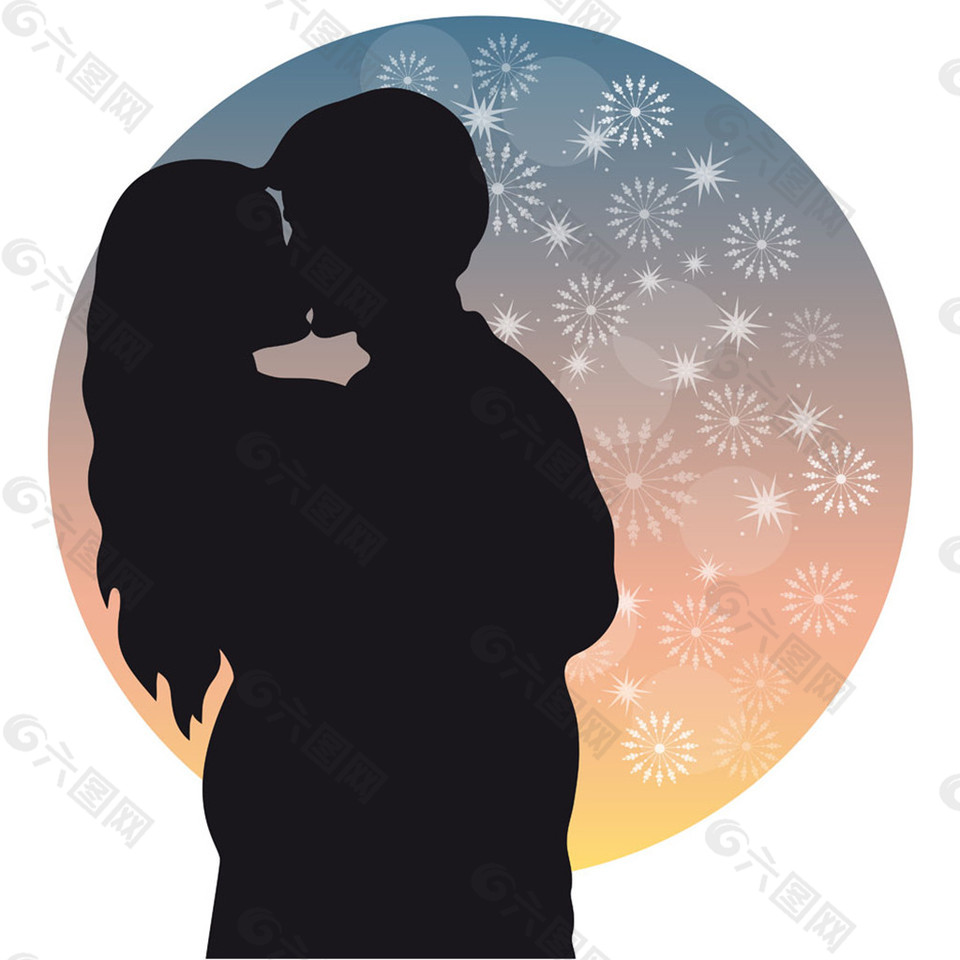 接吻情侣剪影图片设计元素素材免费下载 图片编号 六图网