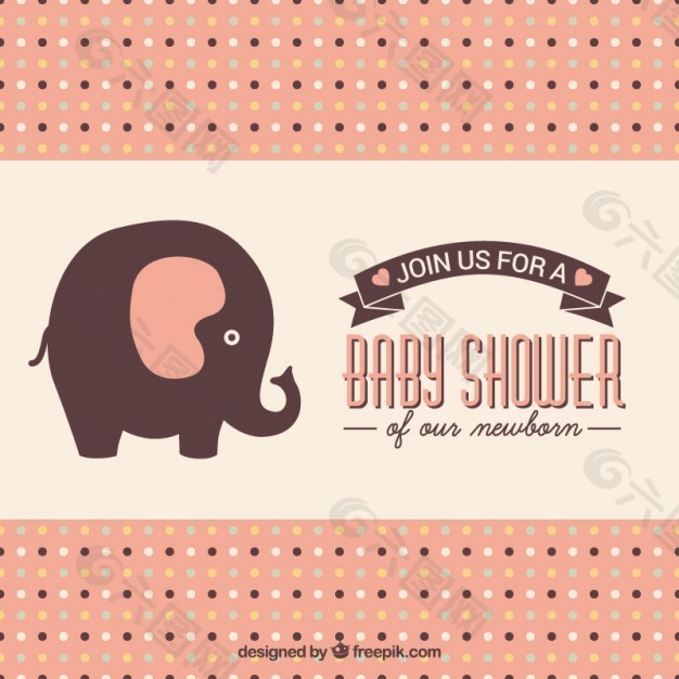 可爱的婴儿淋浴卡片