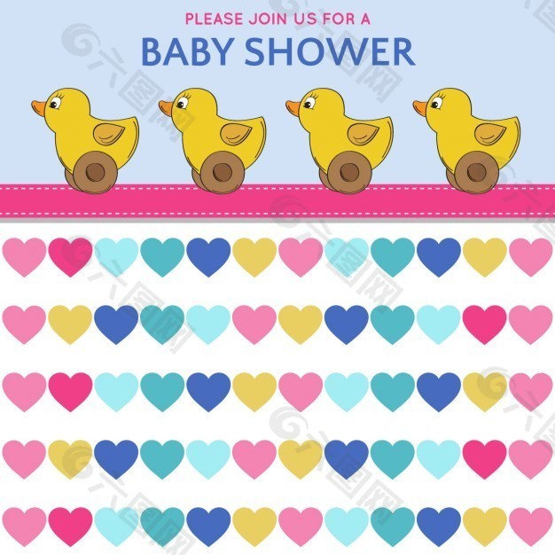 婴儿淋浴玩具鸭海报