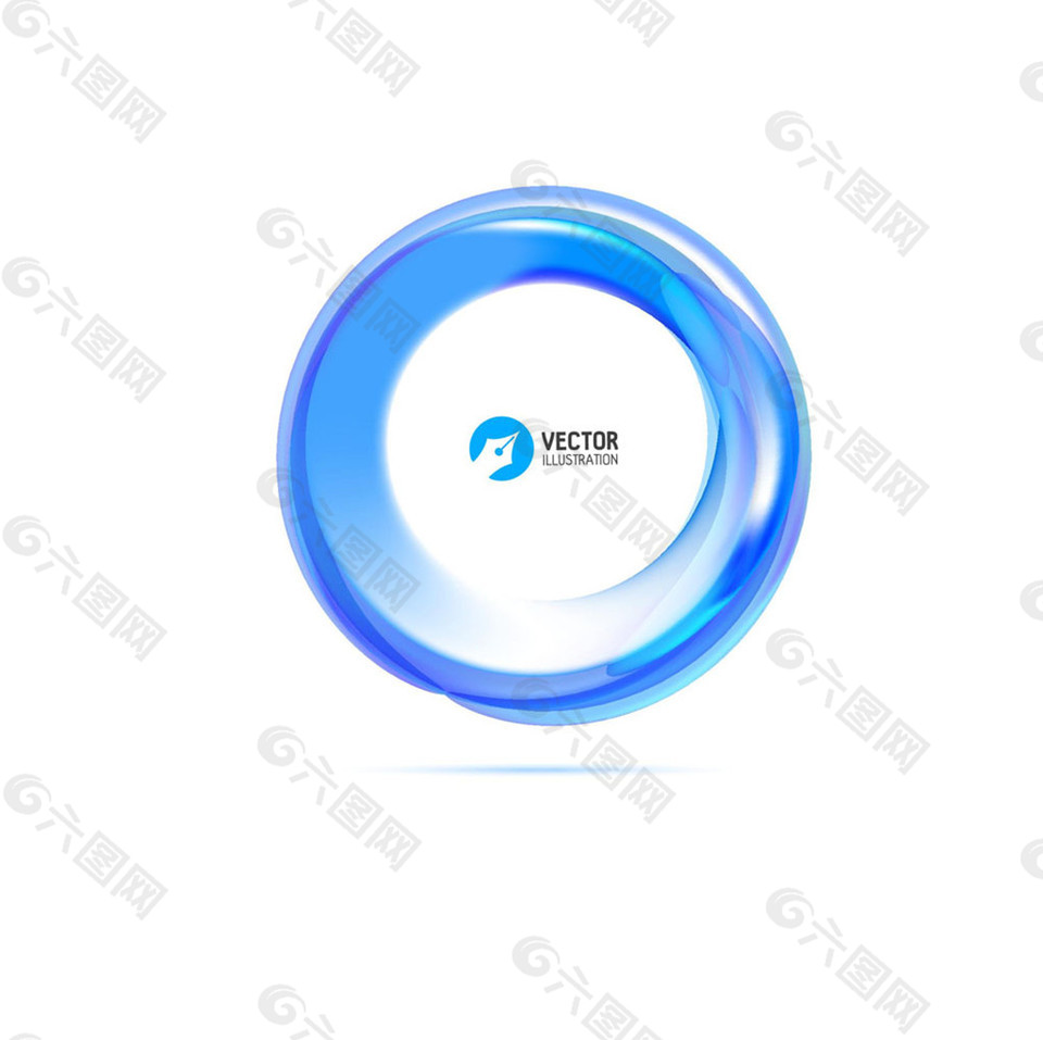 蓝色圆环水标签设计图片