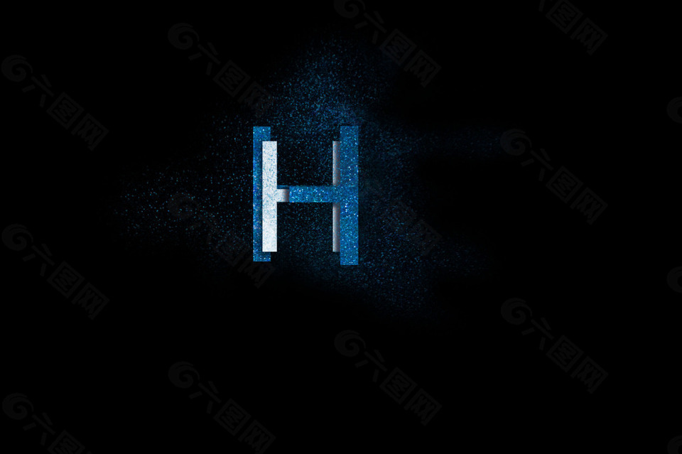H h 字母 字效 发光字