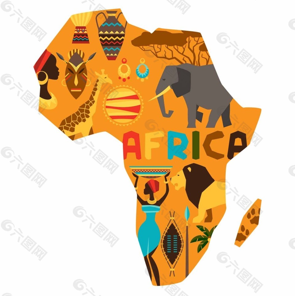 非洲动物插画