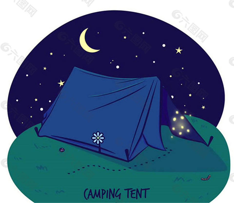 野营帐篷插画