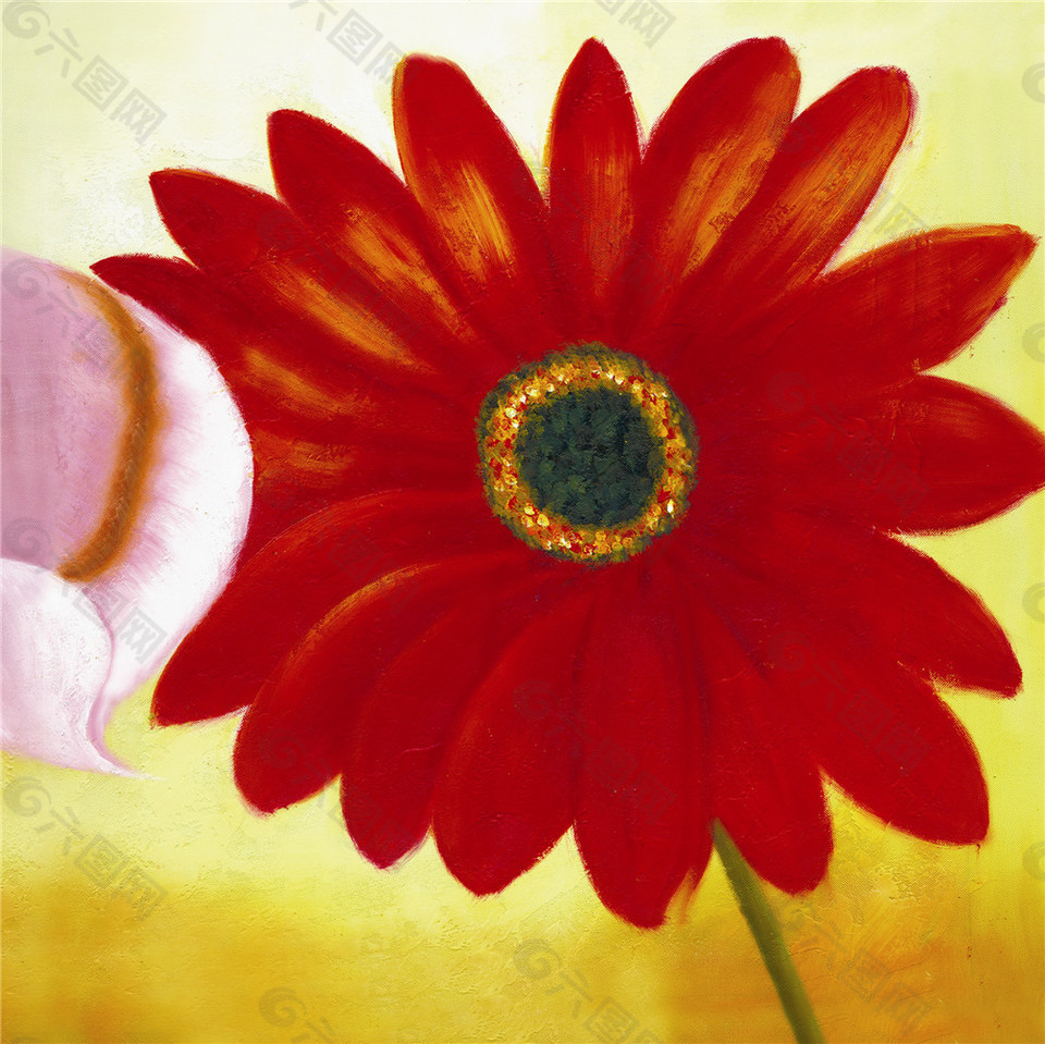 红色菊花装饰画