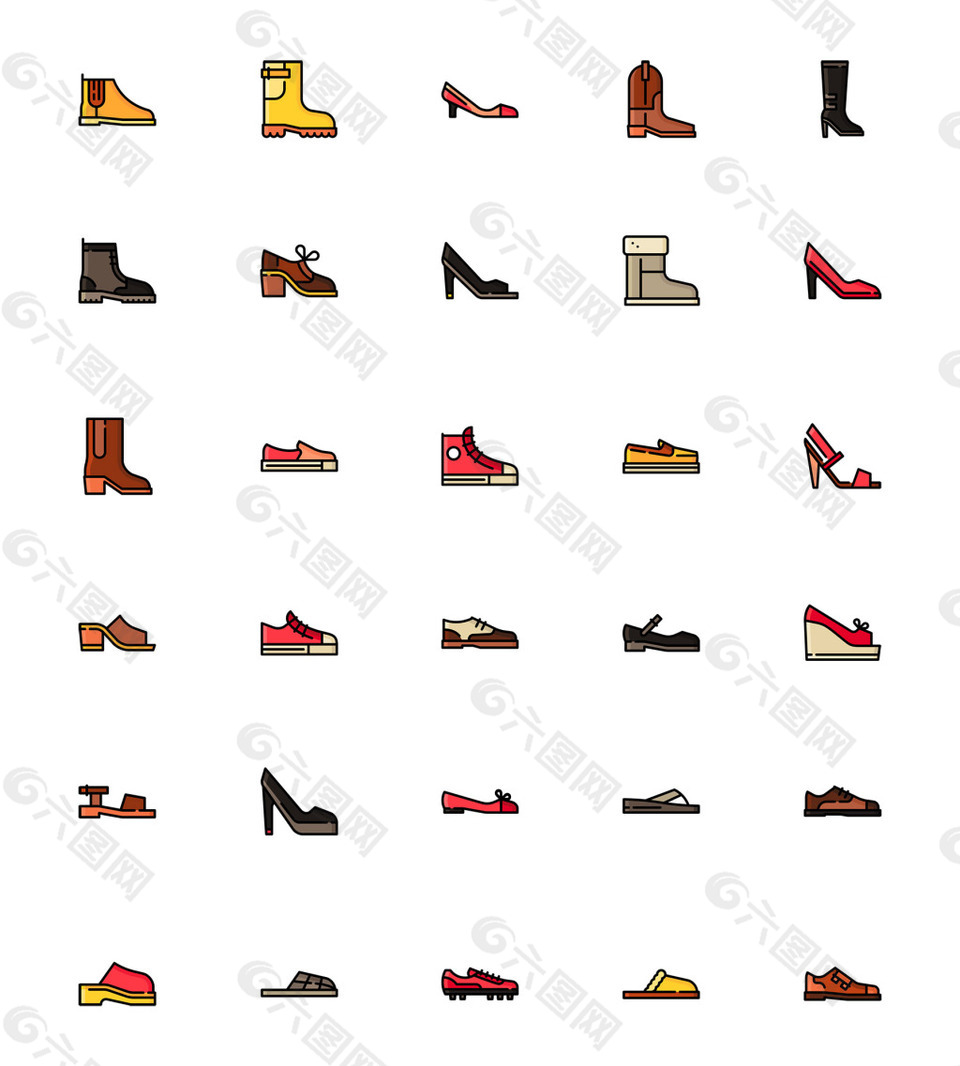 30 枚鞋类图标