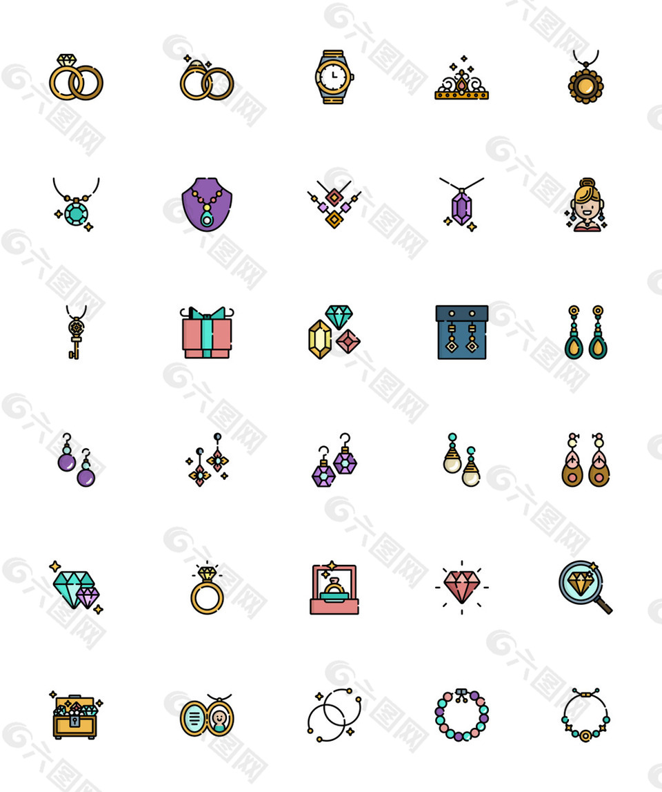 30 枚珠宝首饰图标