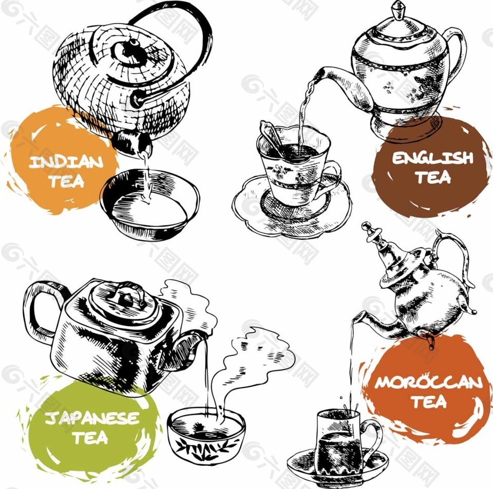 茶水插画