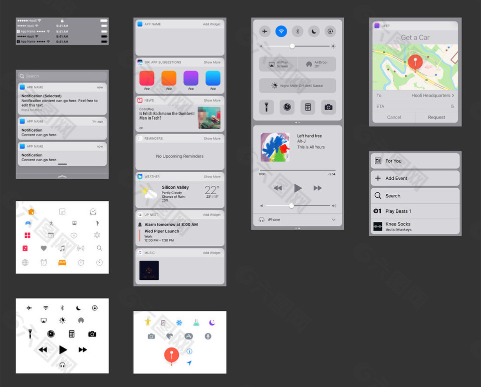 iOS 10新元素移动手机APP界面UI