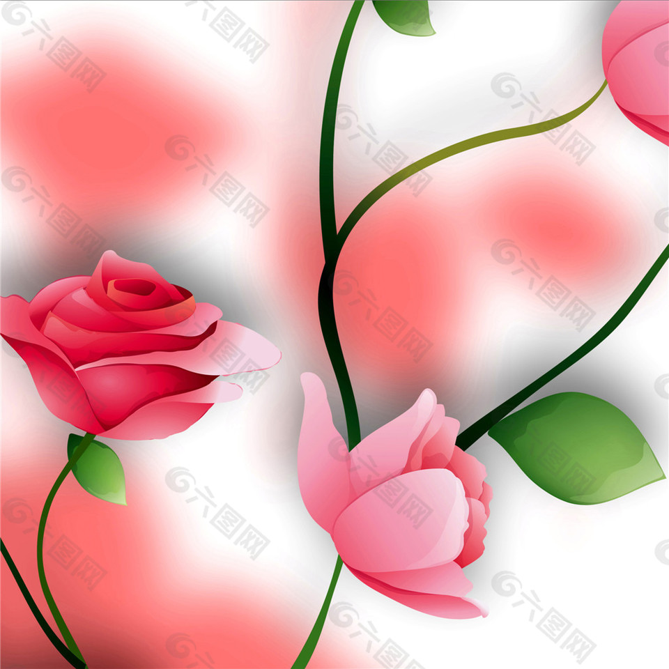 高清粉色玫瑰装饰画