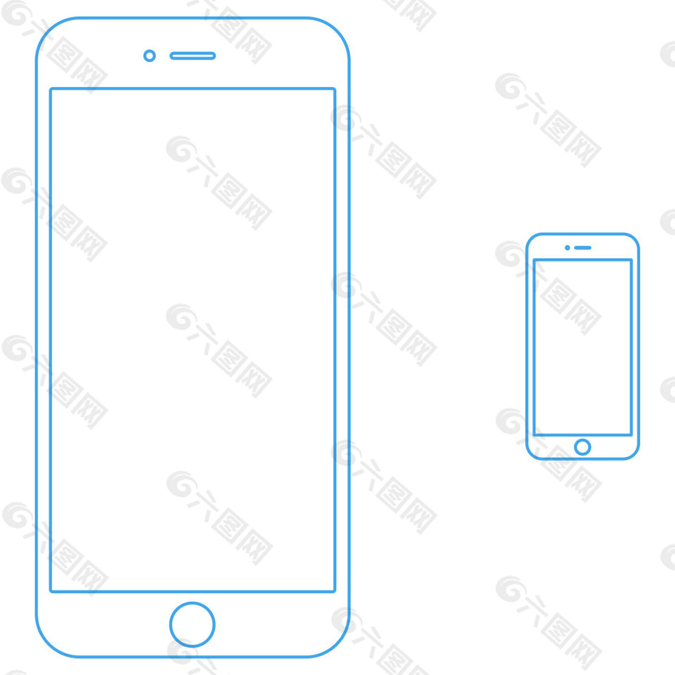 Iphone 6线框网页ui素材免费下载 图片编号 六图网