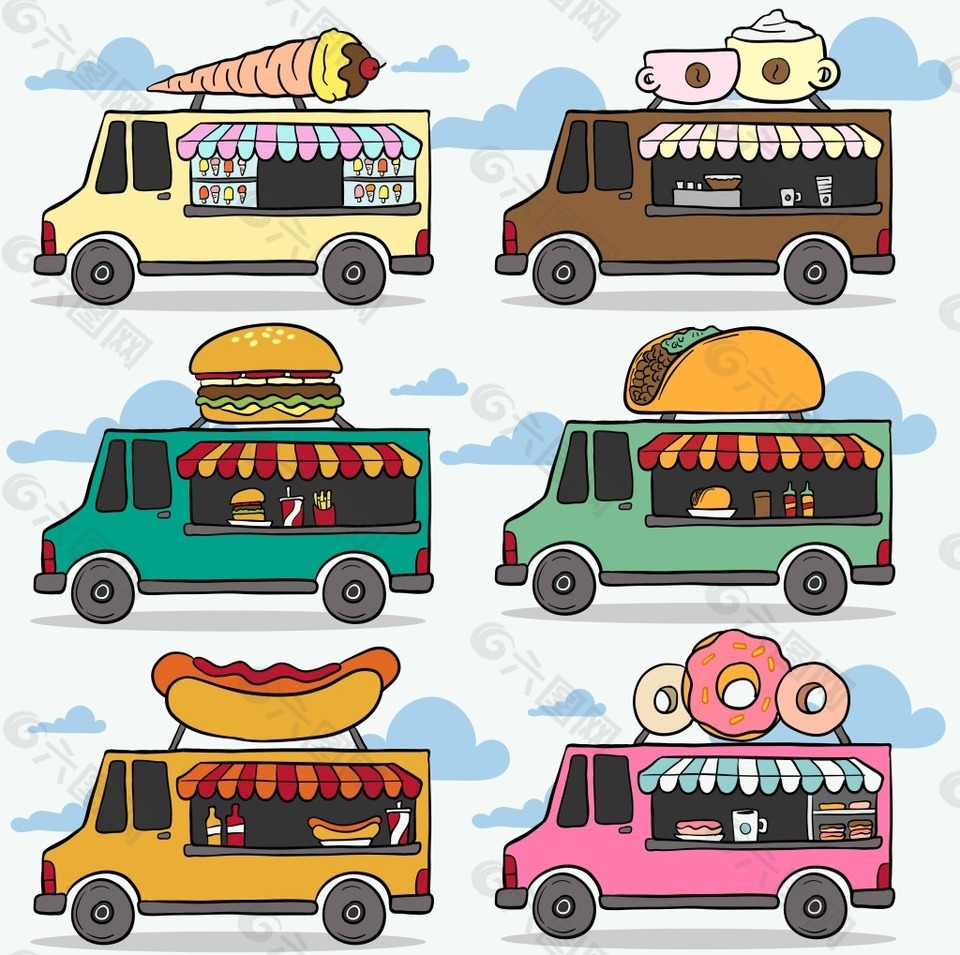 卡通美食车
