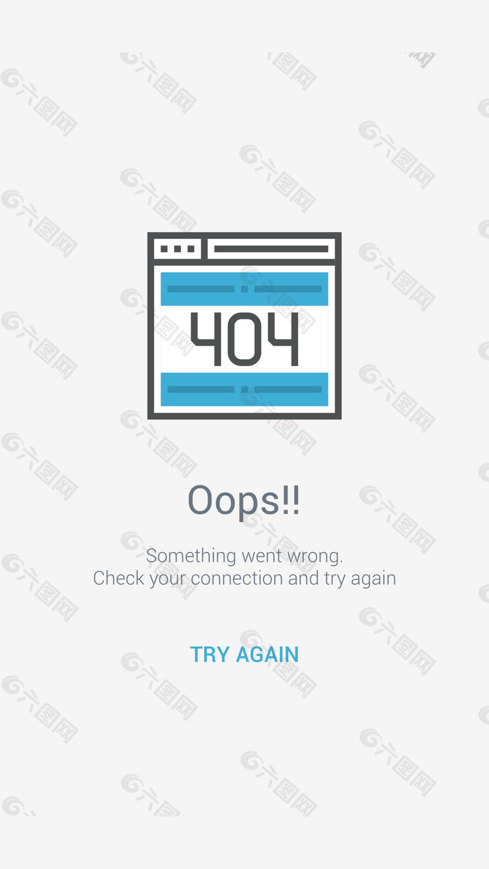 404错误空白屏幕移动手机APP界面UI