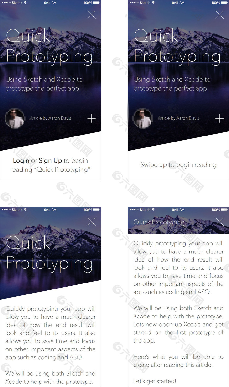 时尚新闻阅读器移动手机APP界面UI