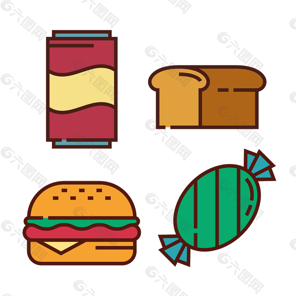 创意零食icon图标