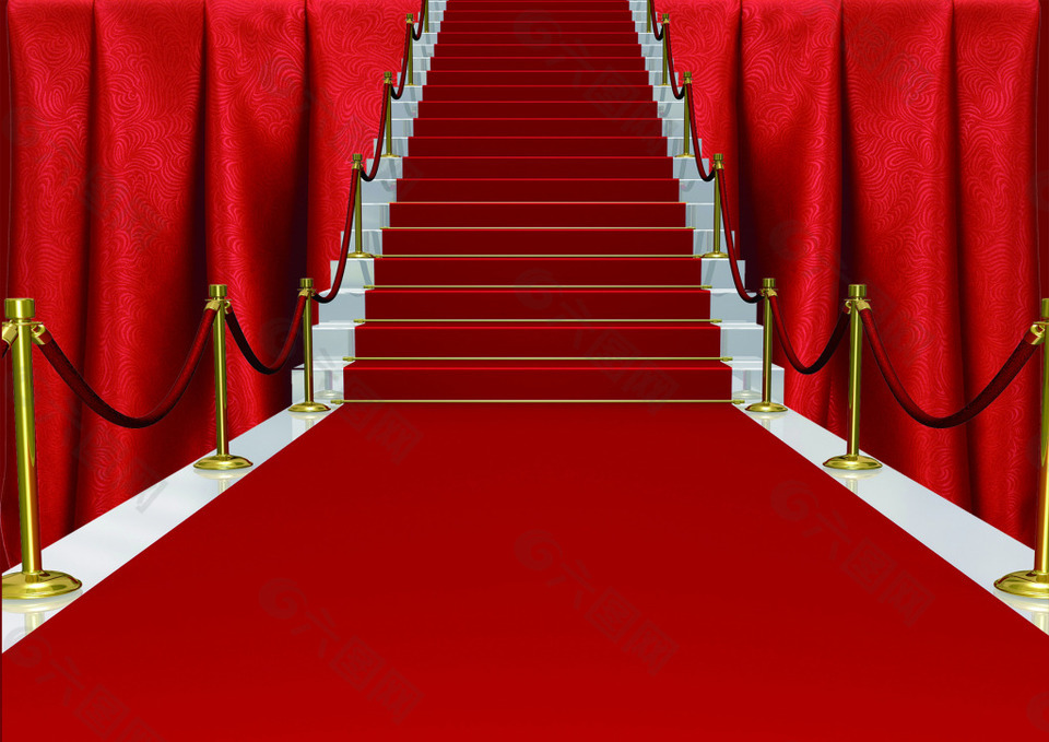 红色楼梯背景