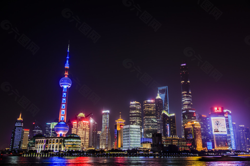 上海外滩夜景背景素材免费下载 图片编号 六图网