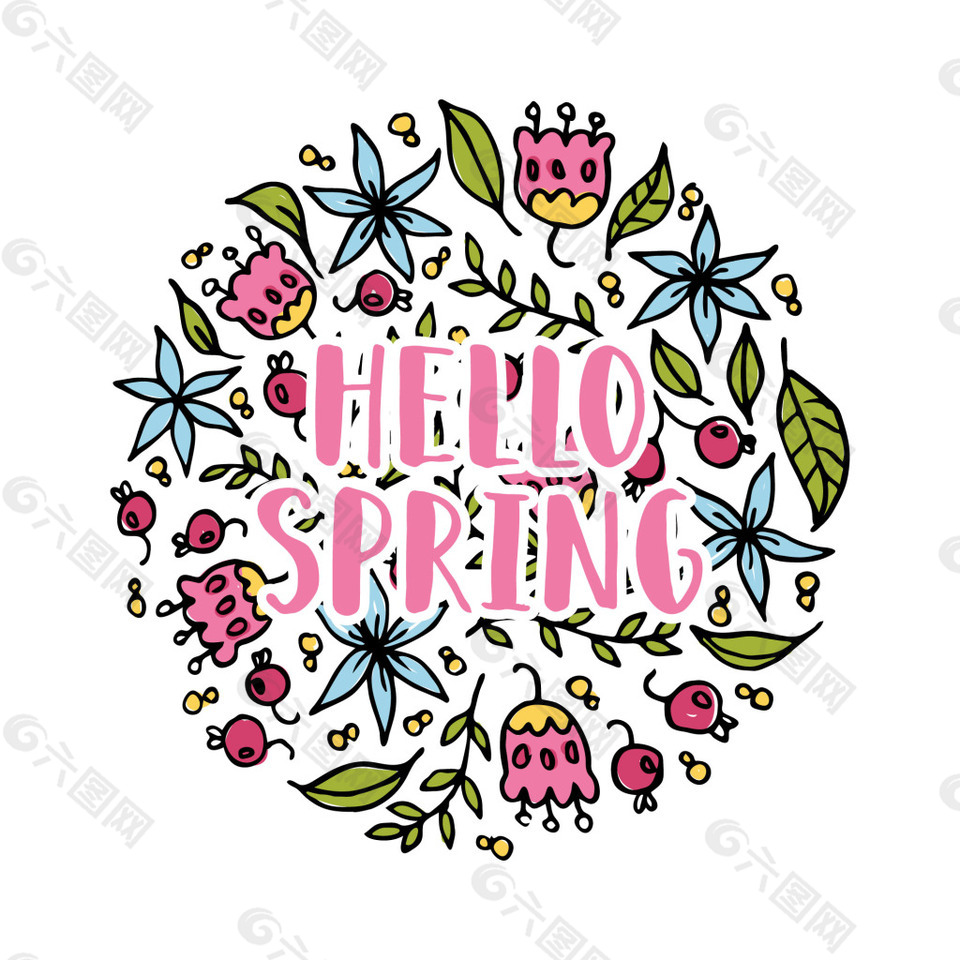 创意春季花纹花图案花团
