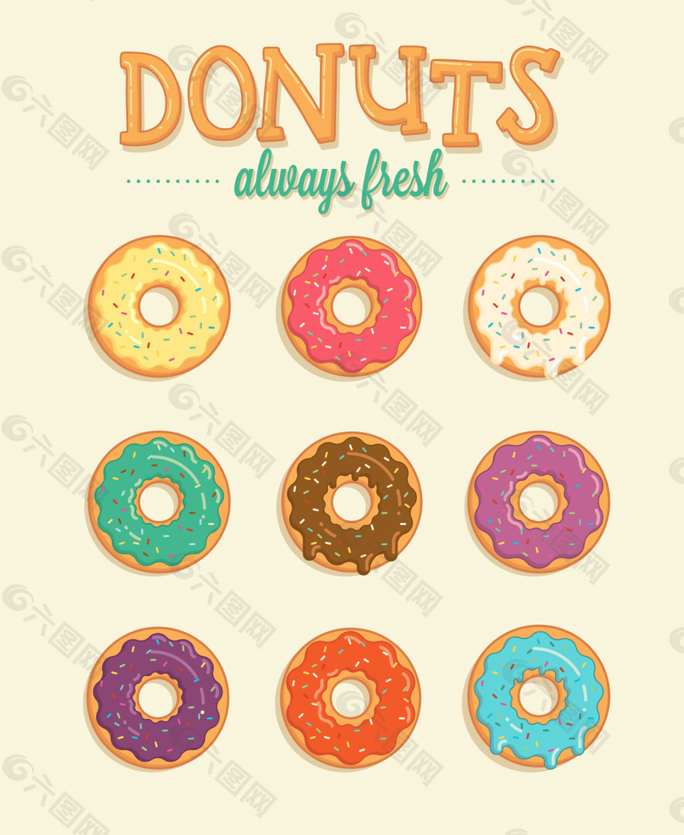 彩色饼干食物图标