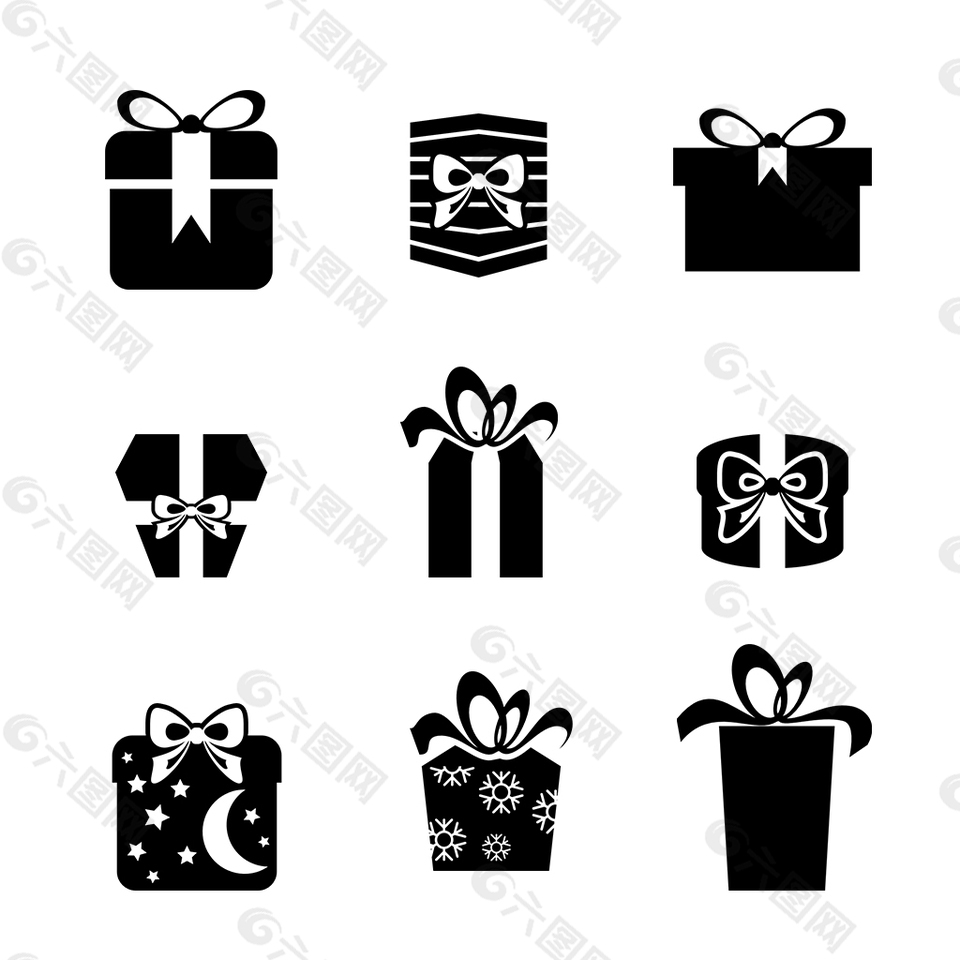 手绘礼物盒icon图标素材