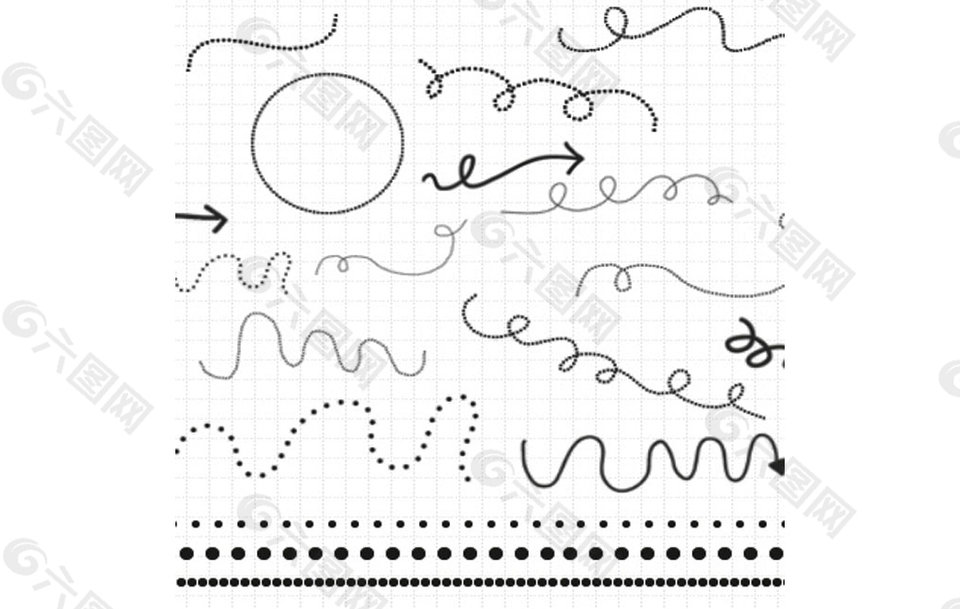 虛線和線條裝飾ps筆刷