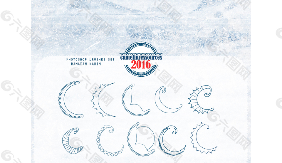 可爱的月亮图案PS笔刷