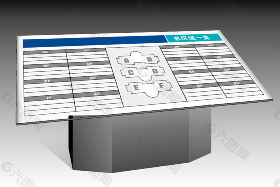 医院大厅导视牌指示牌楼层分布牌设计