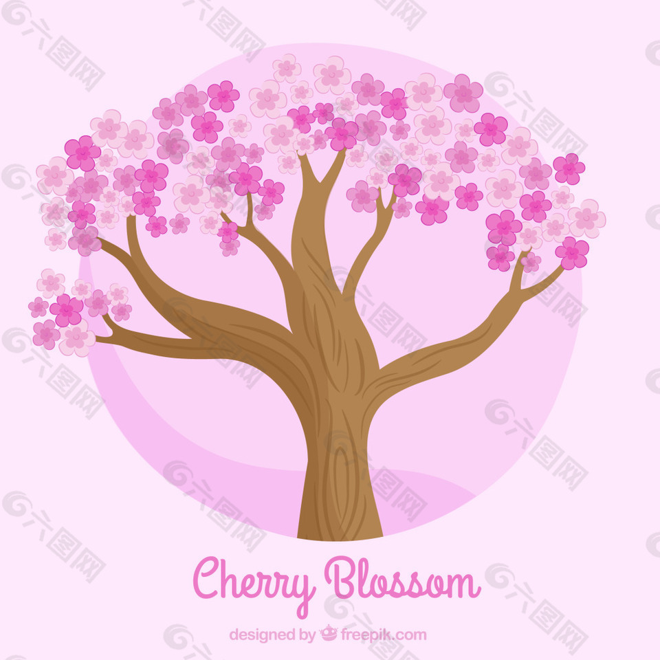 创意桃花桃树粉色设计