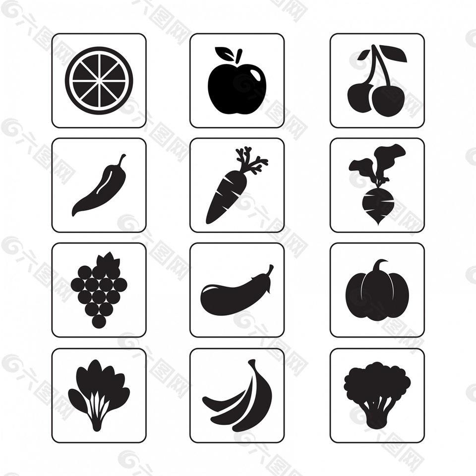 蔬菜和水果图标