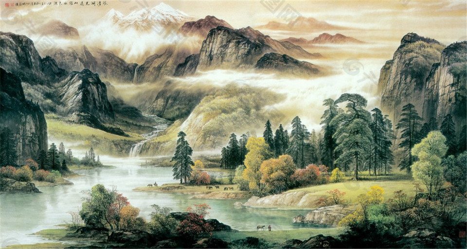 江山风景装饰画
