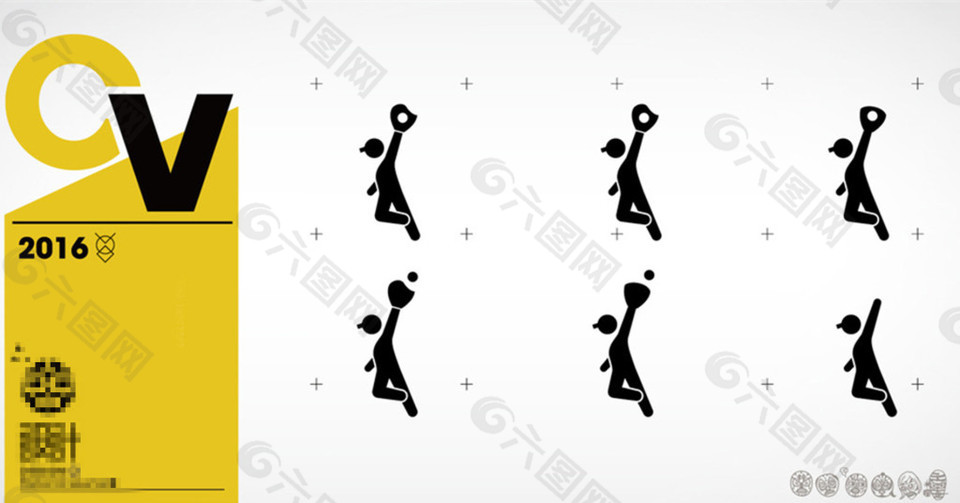 棒球接球扁平化剪影小人公共标识标志图标设计