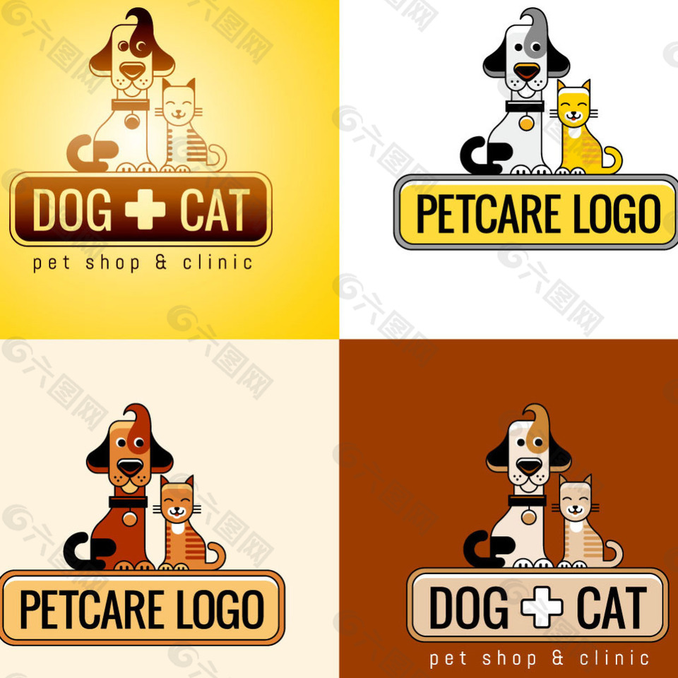 猫和狗logo卡通形象