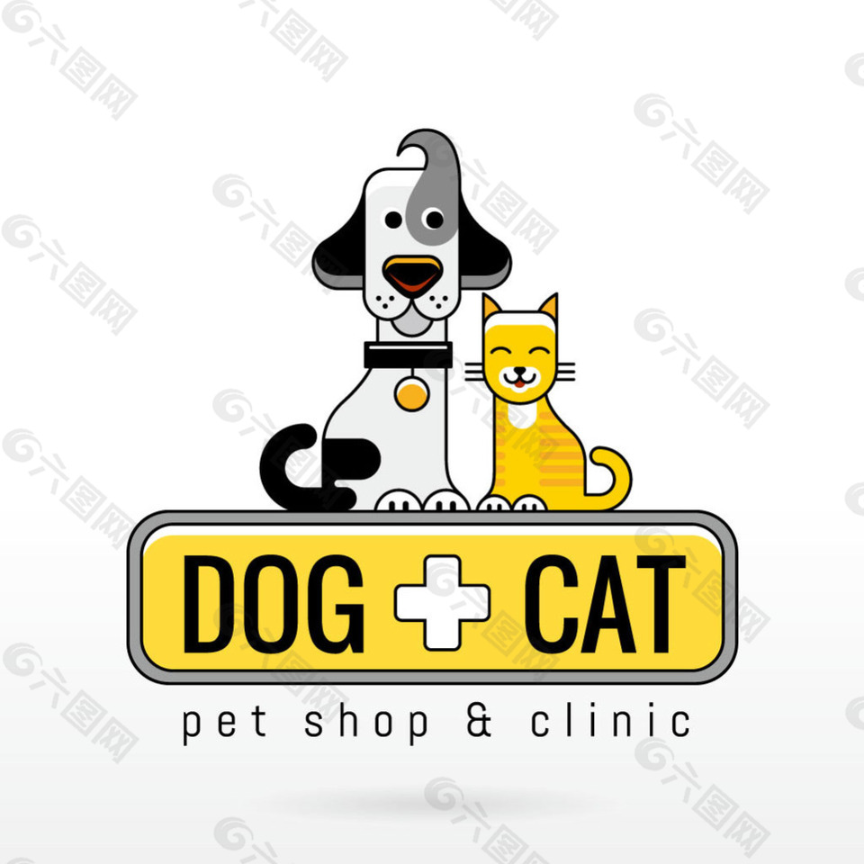 狗和猫标志logo设计