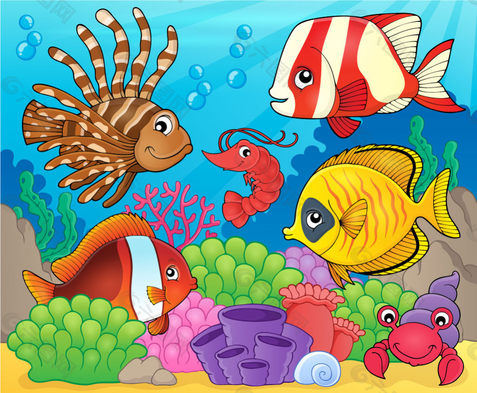 海底世界海底鱼类图片元素