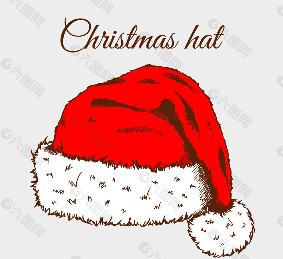 手绘圣诞老人帽
