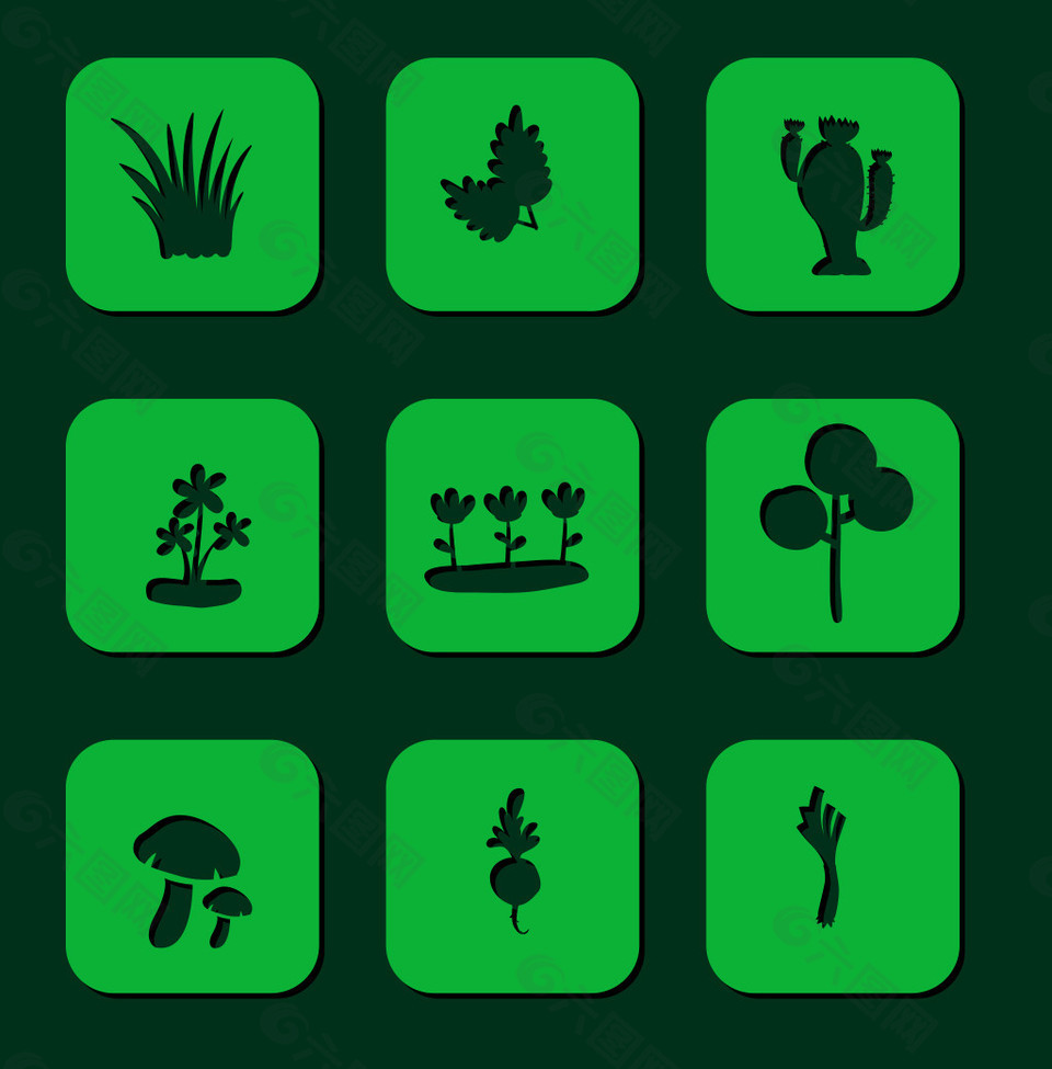 植物元素图标