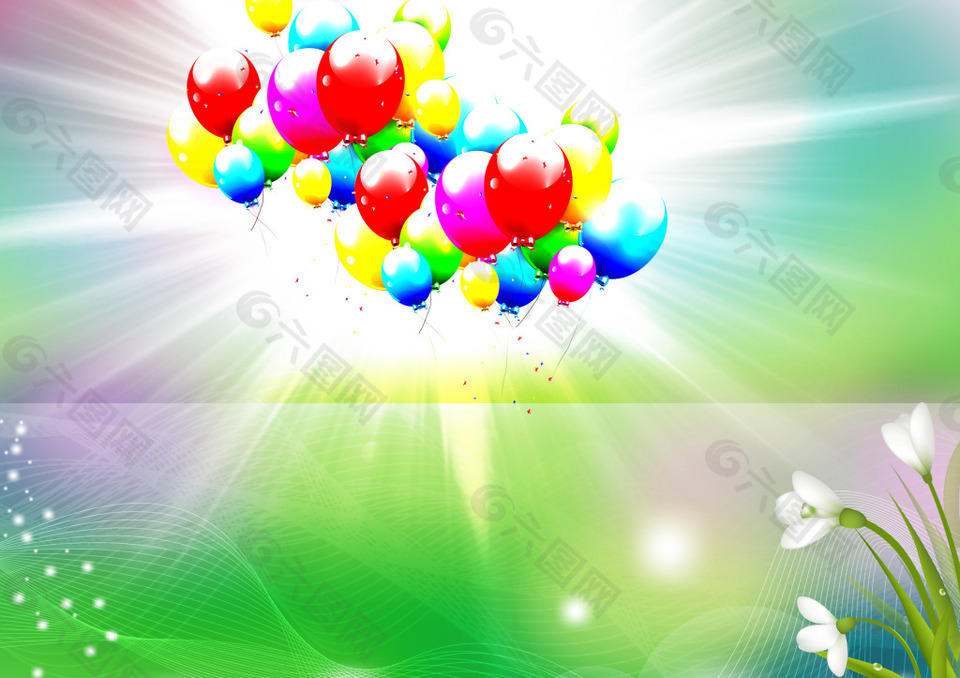 五色气球背景图片