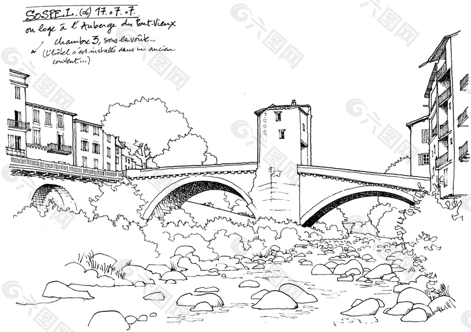 欧式拱桥效果图