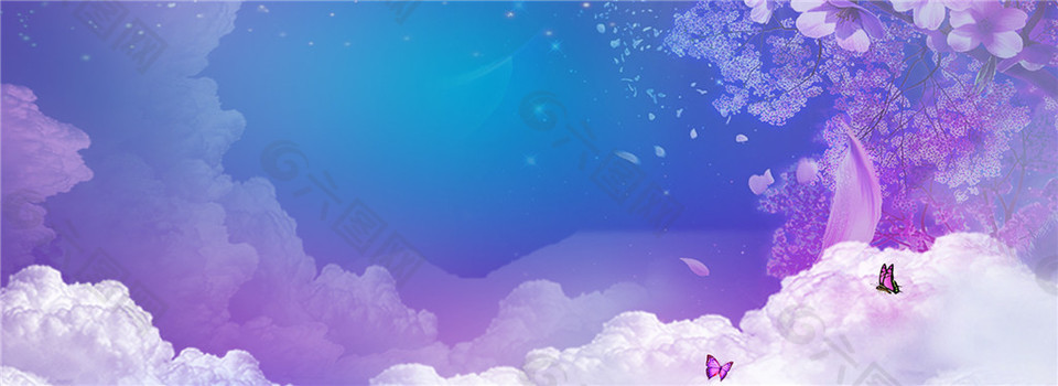 唯美紫色banner背景图片
