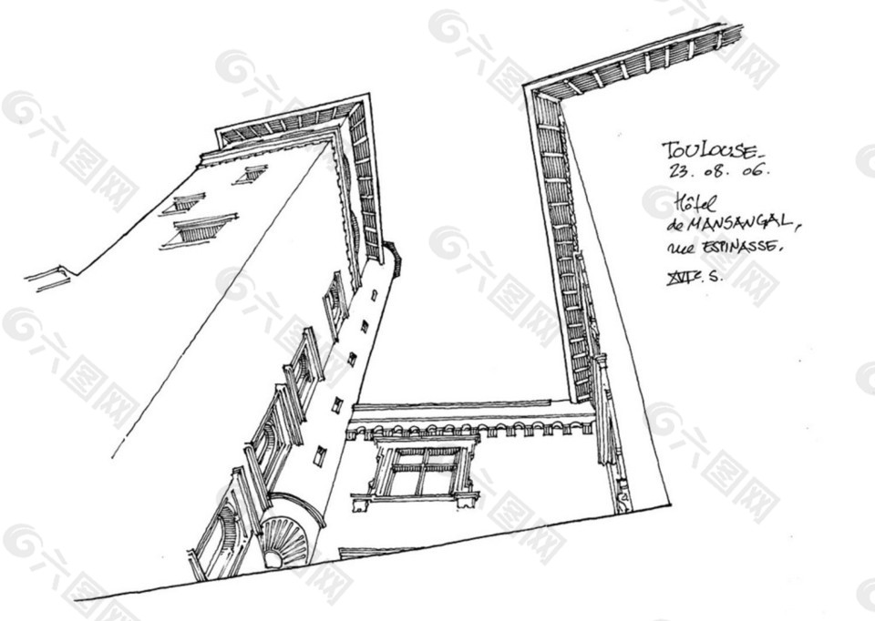 欧式建筑角度效果图