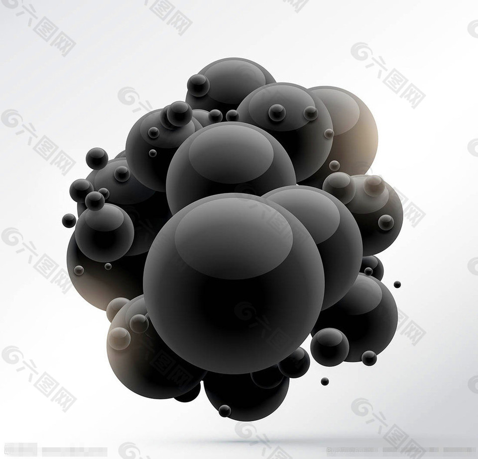 黑色圆球几何背景图片