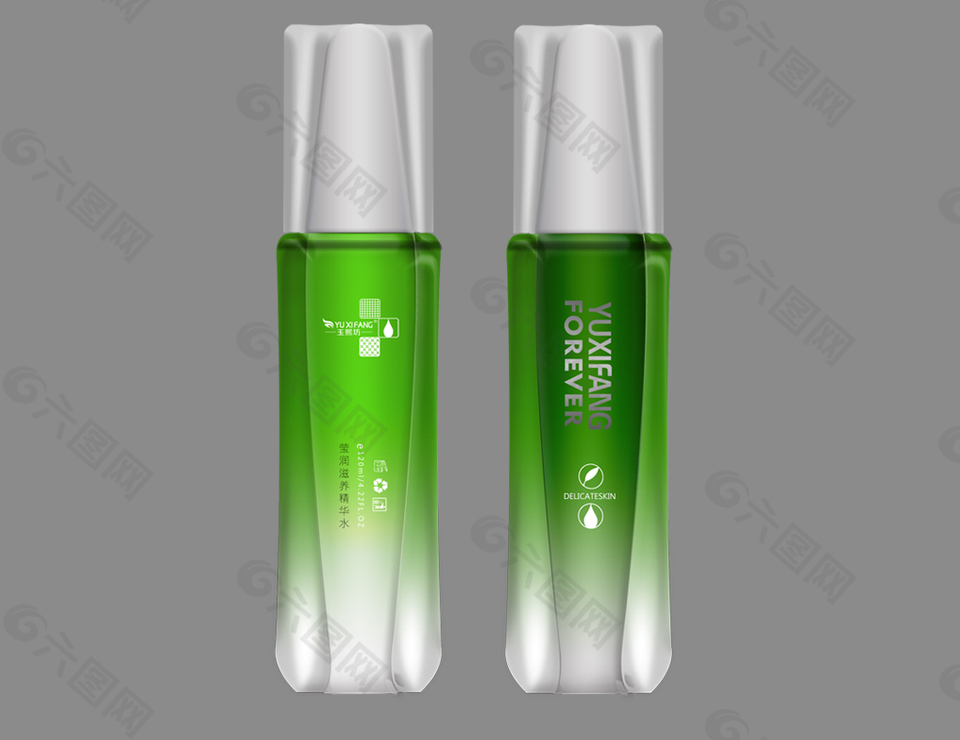绿色玻璃瓶化妆瓶