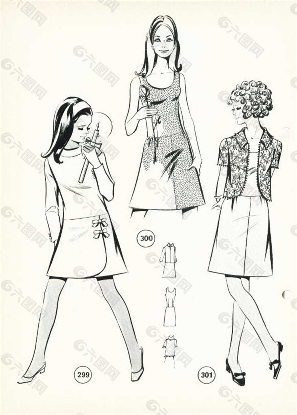 三款女装短裙设计图