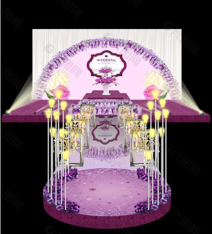紫色花门婚礼