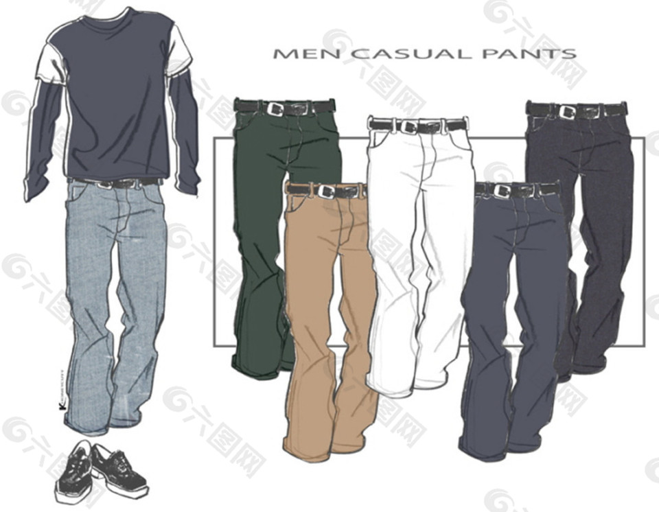 男裤设计图