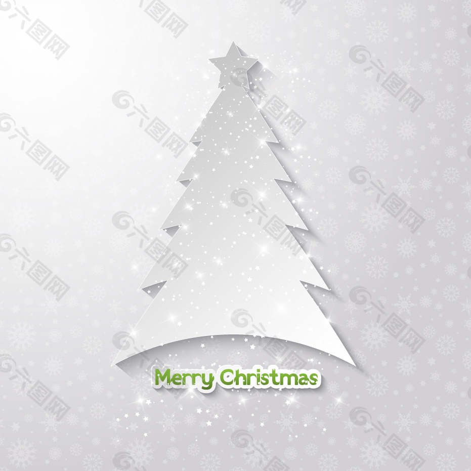 白色圣诞树背景