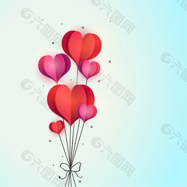 情人节背景心形气球
