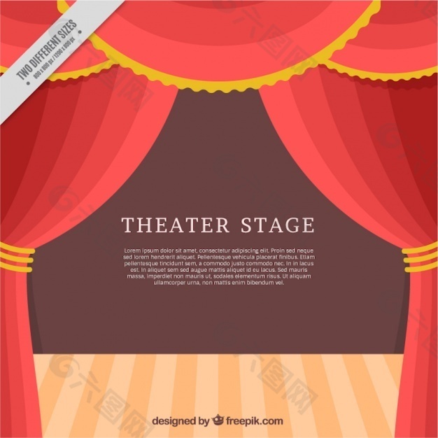 带红色窗帘的舞台剧场舞台