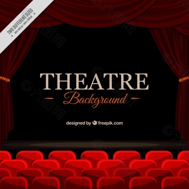 优雅的剧场背景与红座位