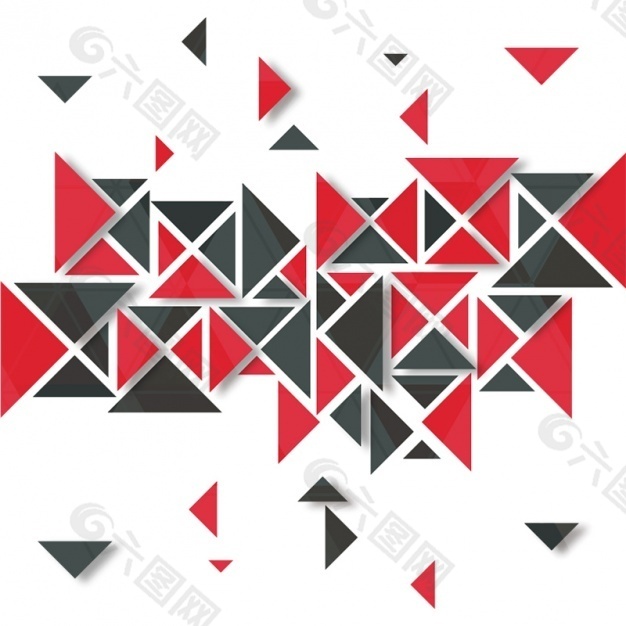 黑色和红色三角形的几何背景